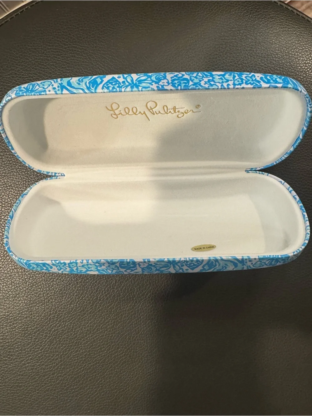 Lilly Pulitzer Blue and White Floral Eyewear Case - Picture 2 of 3